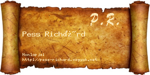 Pess Richárd névjegykártya